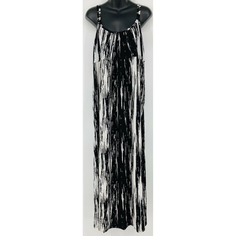 Apostrophe Maxi Dress Size Large Black White Women